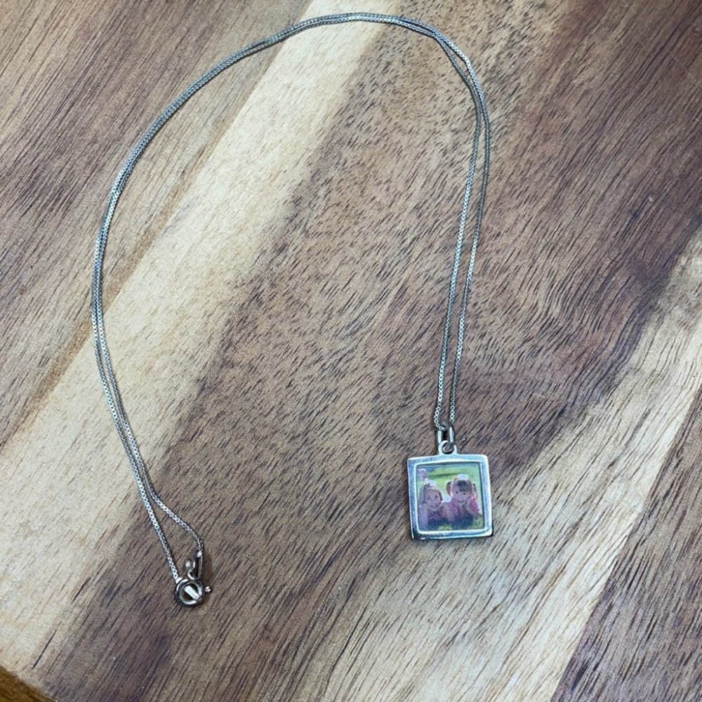 Sisters Friends Sterling Silver Photo Necklace